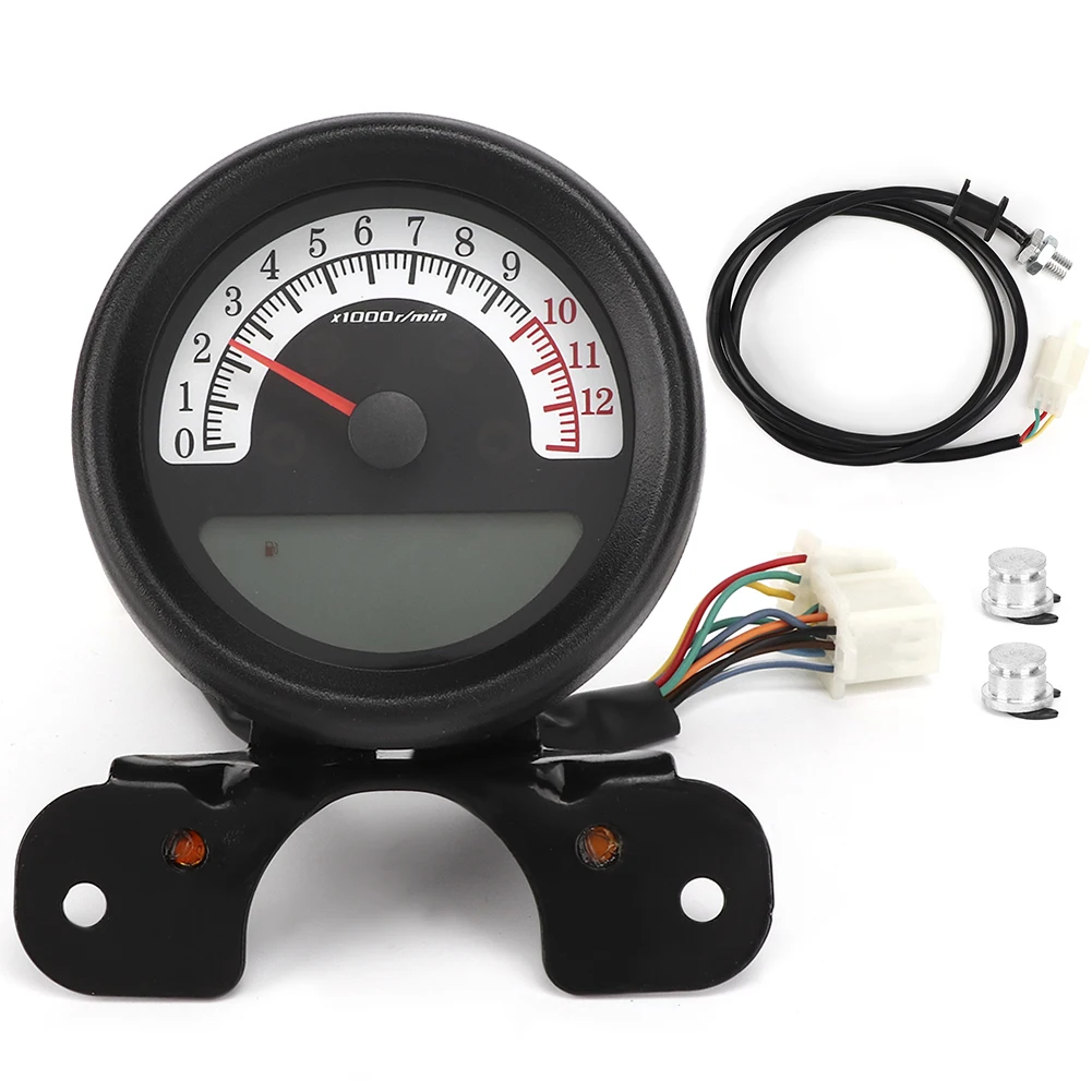 

12V LCD Digital Speedometer Odometer Tachometer Fuel Oil Gauge Motorcycle Modification Meter
