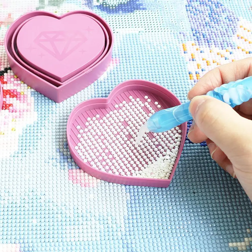 

Variety Multi-functional DIY Sets Heart-shaped Diamond Embroidery Kits Accessories Plate Tool O3N2