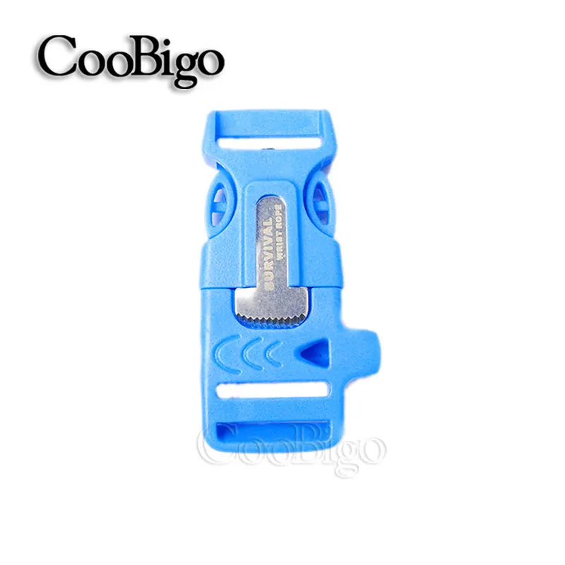 LightBlue 5 шт., 3/4 дюймов, цветная Боковая Пряжка, спасательный свисток, пряжка, скребок, 550, Паракорд, браслет, уличный рюкзак, сумка, запчасти, комплект для лагеря - Цвет: LightBlue
