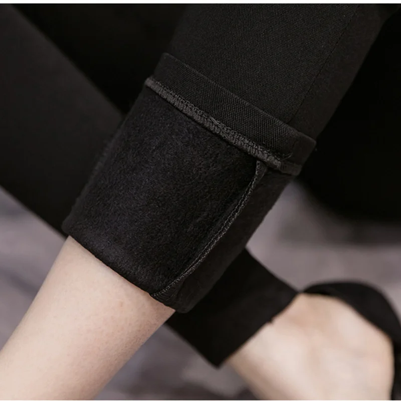 KINOMI осень зима толстые OL стиль женские брюки карандаш Высокая талия заклепки