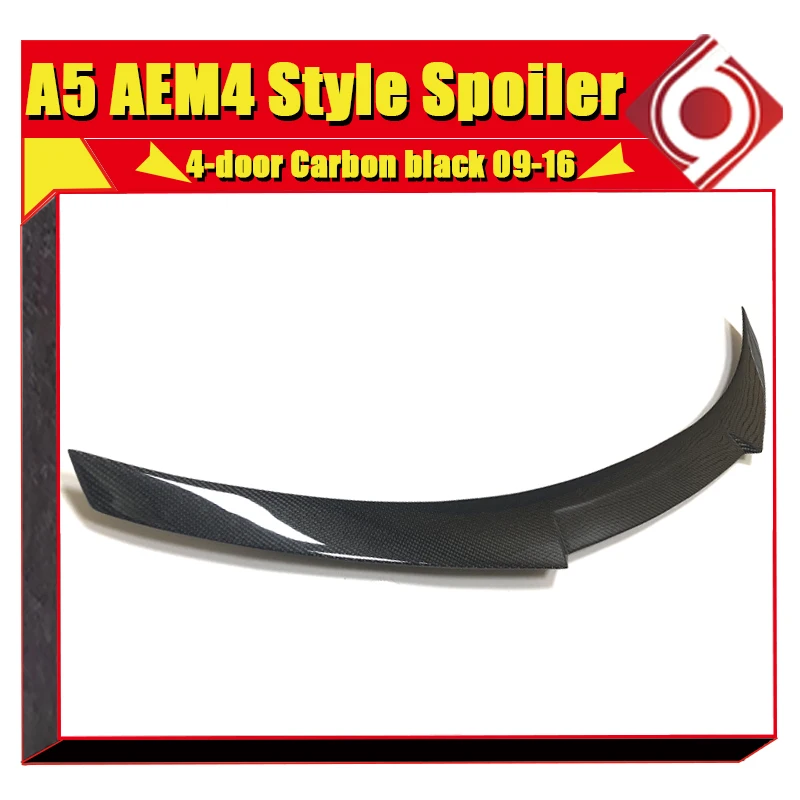 Fits For Audi A5 4-Door Coupe sedan duckbill Spoiler Tail Wing M4 Style Carbon Fiber Black Rear Trunk Lid Wings 2009-16 | Автомобили и