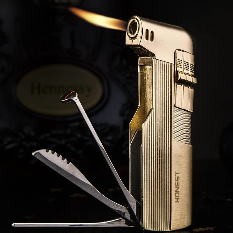 

Pipe Machine Oblique Fire Old-fashioned Retro Open Flame Lighter Inflatable Multi-function Lighter Smoking Accessories