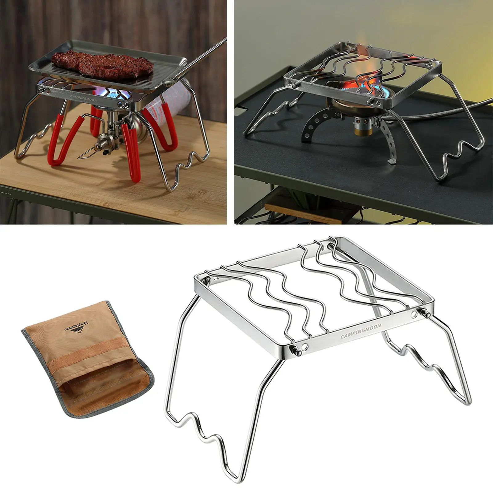 

Outdoor Portable Folding BBQ Grill Windproof Camping Pot Stand Stove Rack Mini Pocket BBQ Grill For Home Park Use