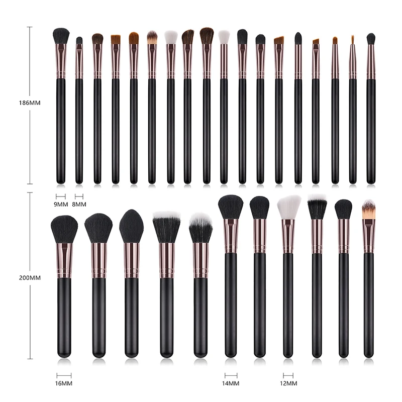 

Miyaup Black Makeup Artist Use Brush Black 29 Pcs Chinese Factory Supply Professional Makeup Brushes Set