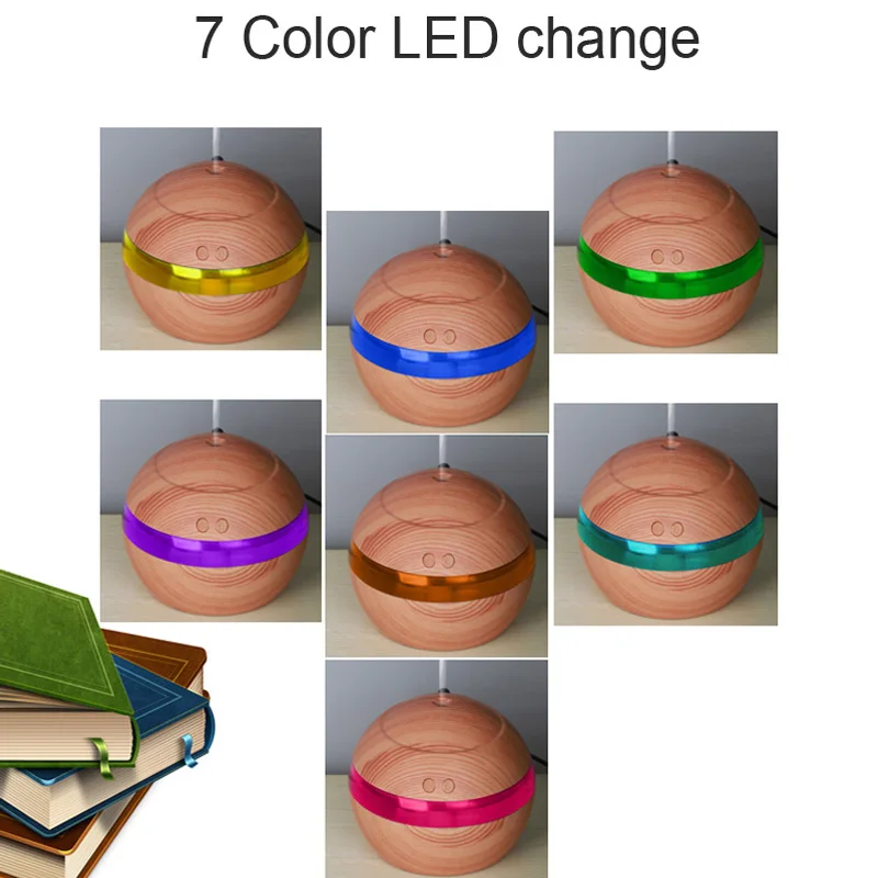 

130ml Mini Electric USB Air Humidifier Oil Diffusers Wood with light Ultrasonic Humidifier for Home Office Bedroom office