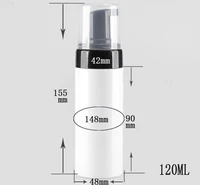 120ml white plastic refillable travel foamer pump bottle body wash black soap foaming pumps pet diy bottle sn030