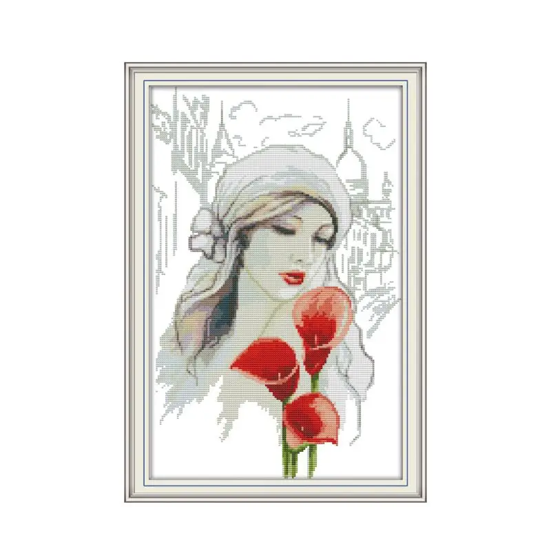 

Beauty and calla cross stitch kit aida 14ct 11ct count print canvas cross stitches needlework embroidery DIY handmade