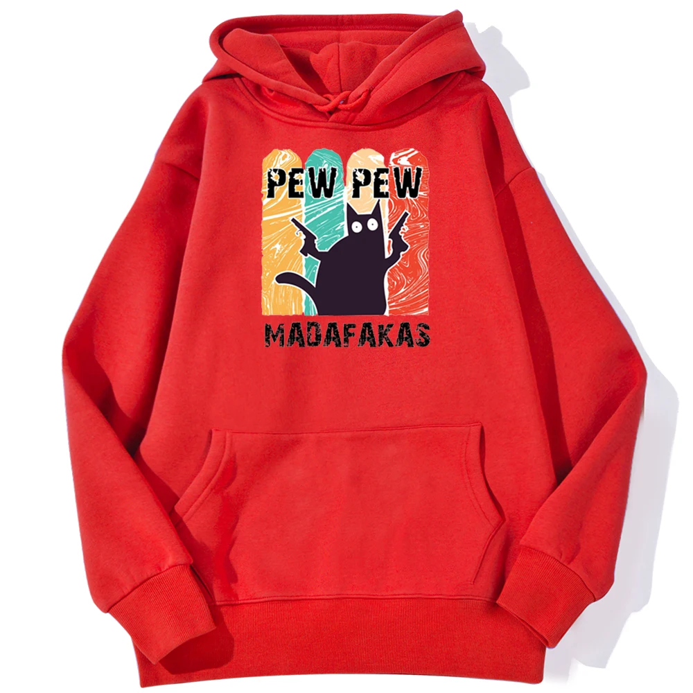 

Black Cat Pew Madafakas Print Mens Hoodies Sweatshirts Harajuku Casual Hoodie Autumn Warm Pullover Fleece Street Tracksuits