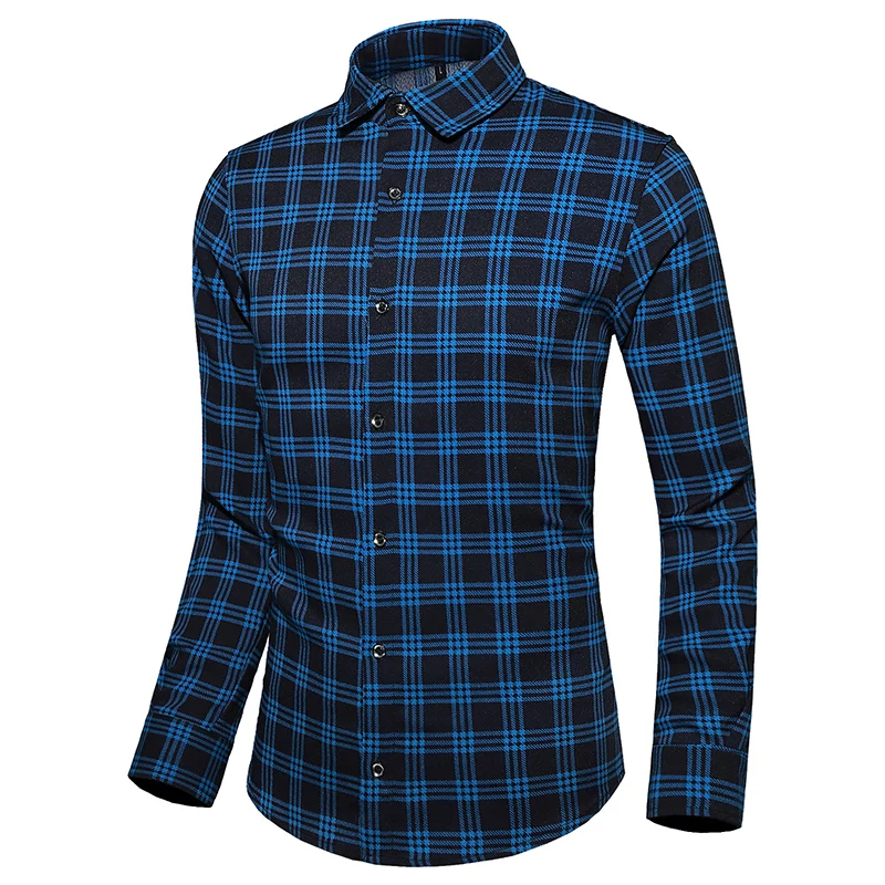 

men shirts 2020 auttmn button up long sleeve plaid shirt fashion mens clothing
