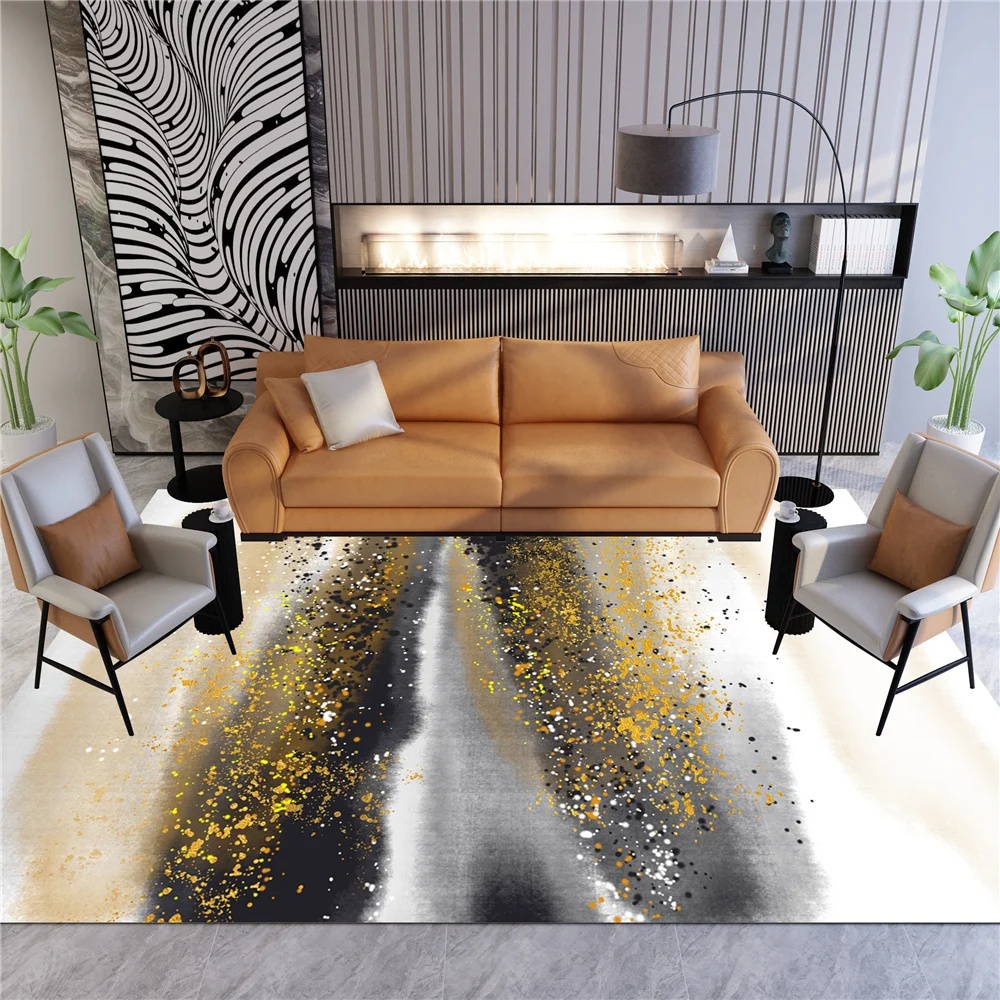 

National Style Sofa Area Rug Flannel Anti-slip Balcony Bedroom Bedside Mat Kids Play Mat Abstract Geometric Living Room Carpet