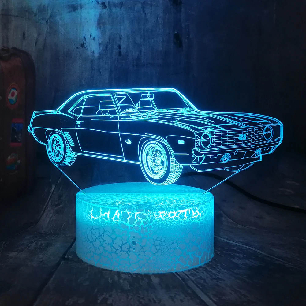 Современный крутой транспортный автомобильный 3D светодиодный хрустящий белый