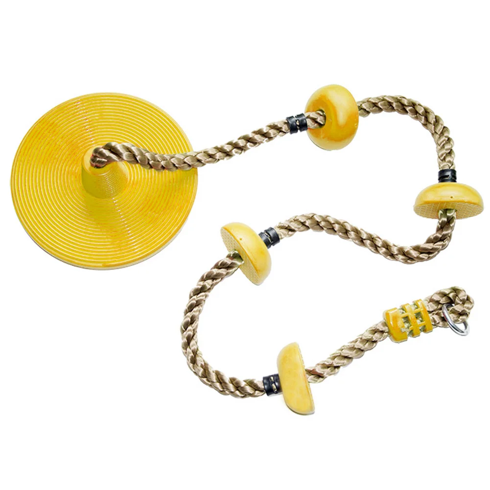 

Foot Holder Tree Hanging Gift Fitness Toy With Platforms Climbing Rope Disc Swing Indoor Outdoor For Kids Home Garden