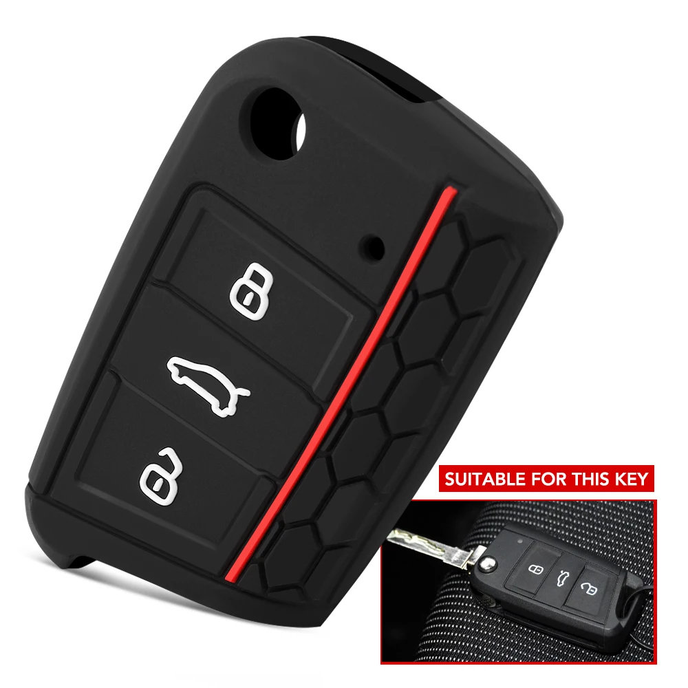 Популярный силиконовый чехол для автомобильного ключа Volkswagen VW Golf 7 mk7 Skoda Octavia A7 SEAT
