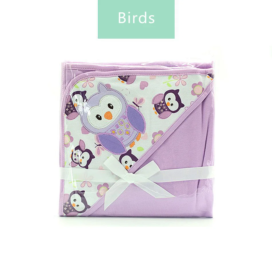Elinfant 1 шт. 78x78 см хлопок детское одеяло с капюшоном - Цвет: birds