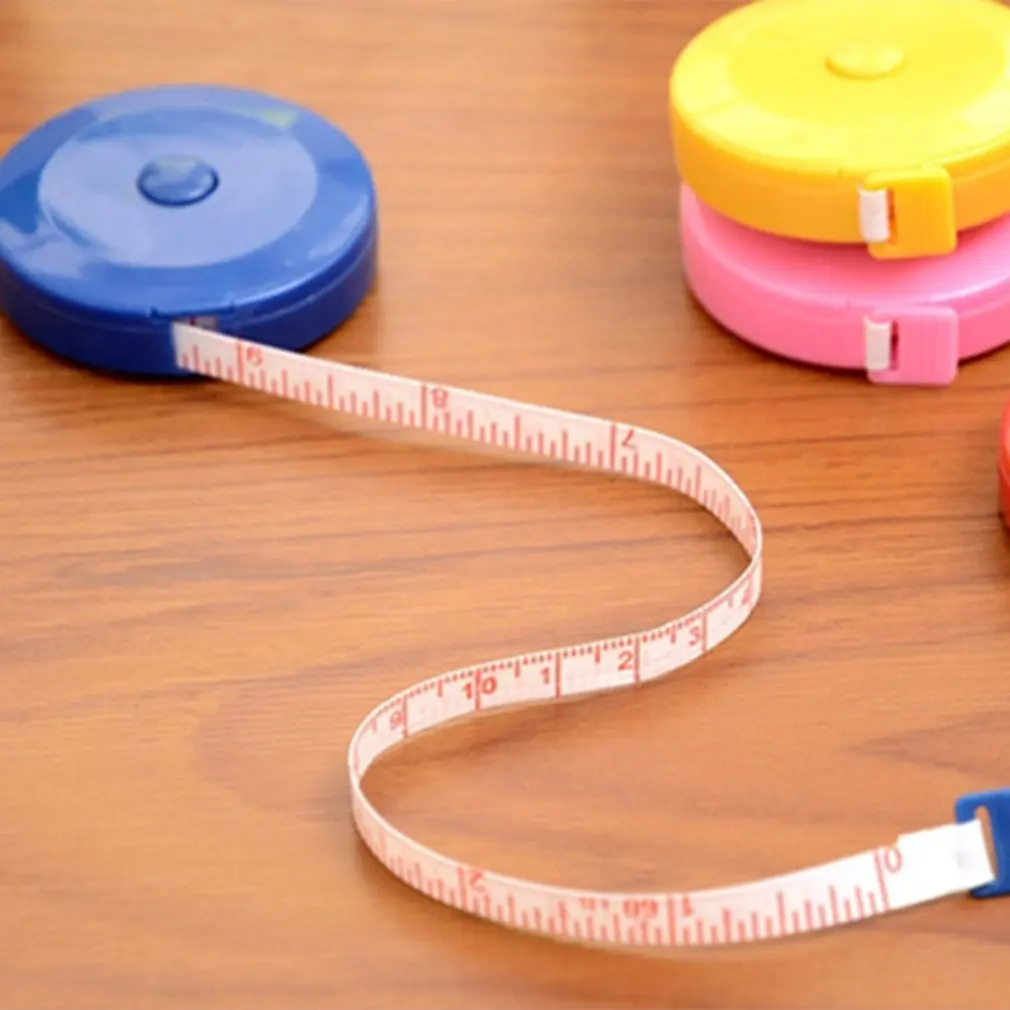 

Mini Retractable 150cm Measuring Tape ruler centimeter/inch tape measure mini ruler Colorful Mini Tape Measuring Tools