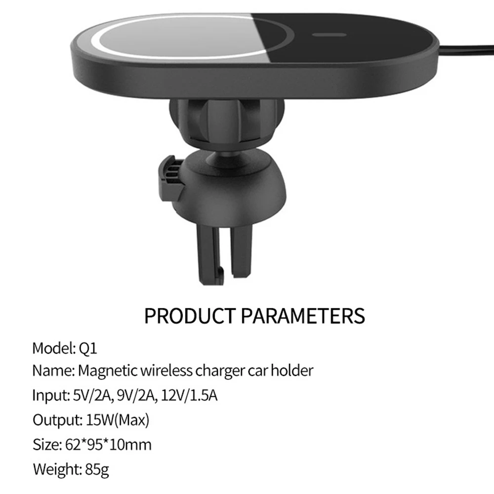 

Magnetic Wireless Charger Car Phone Holder For iPhone 12 Pro Max 12Mini 15W Qi Wireless Charging Magsafe Car Mount Magnet Stand