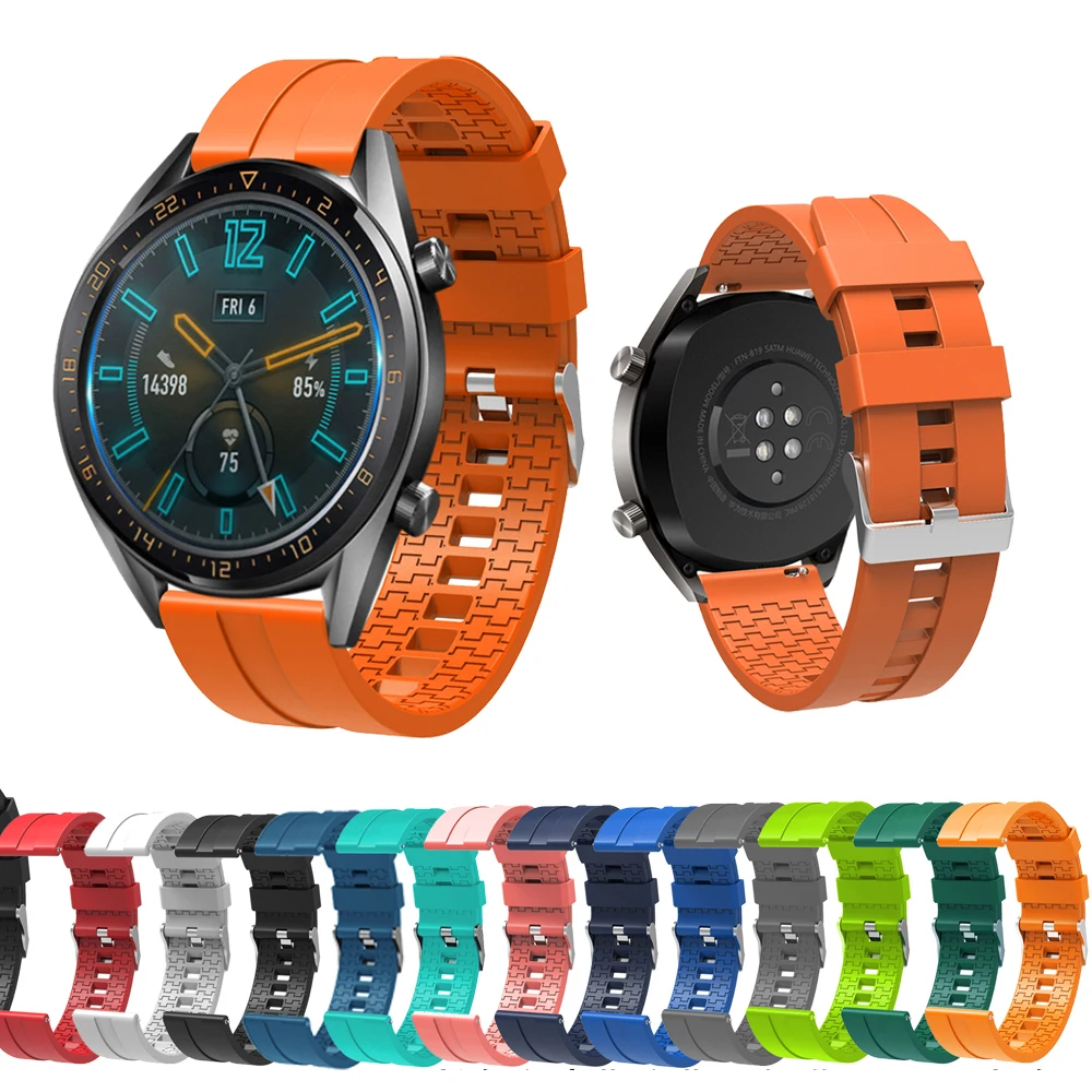 

Ремешок силиконовый для часов Huawei Watch GT 2 46 мм, мягкий спортивный браслет для Samsung Galaxy Watch 46 мм Gear S3, 22 мм