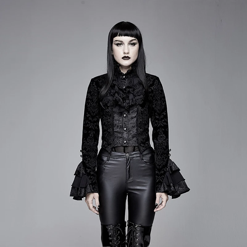 Женский пиджак в готическом темном стиле облегающее пальто для ролевых игр