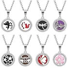 Ароматерапия Ожерелье Ювелирные изделия Cat Стрекоза со сказочным цветком магнитный кулон эфирных масел, аэрозольный распылитель духов ароматическое ожерелье