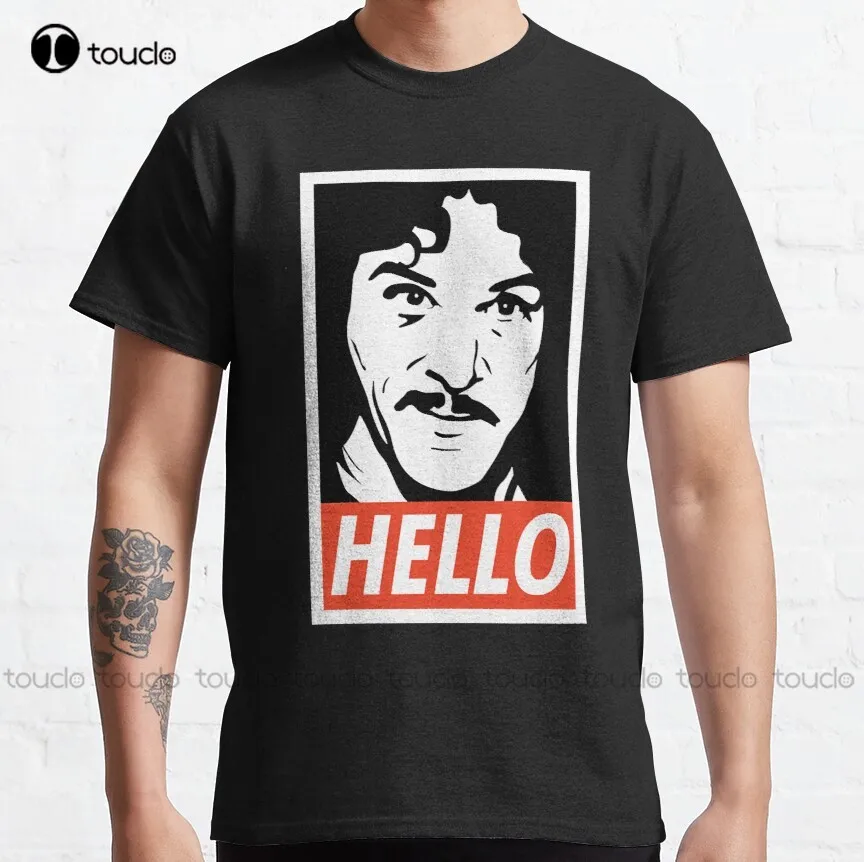 

Футболка Hello Inigo Montoya princess bride as you wish, Классическая футболка с принтом на заказ, для подростков, унисекс, цифровая фотография