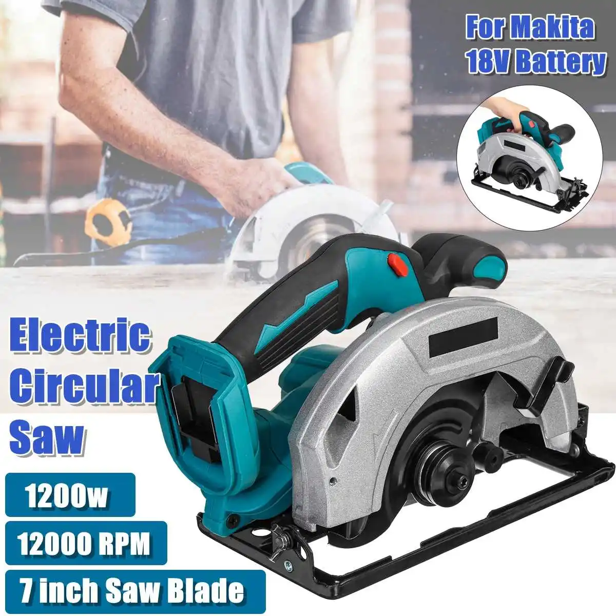 

18V 21V 12000RPM Electric Wood Circular Saw Handle Power Tools Dust Passage Multifunction Cutting Machine For Makita Battery