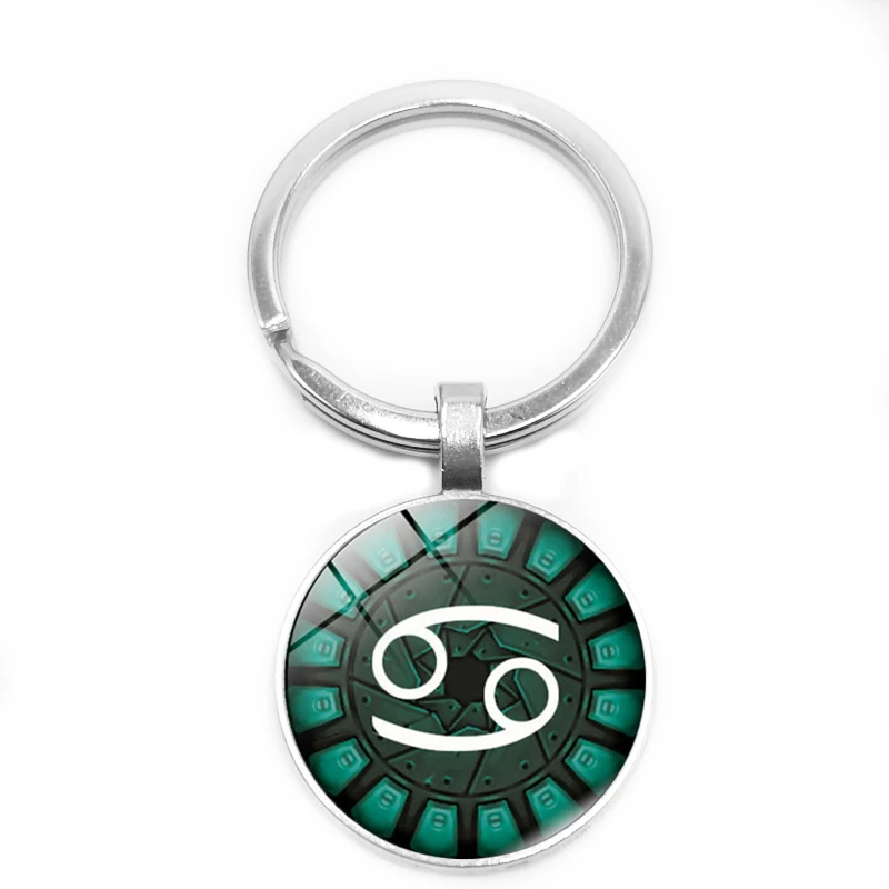 Горячая распродажа! 12 зодиакальное Созвездие кольцо для ключей Ретро Aries Gemini