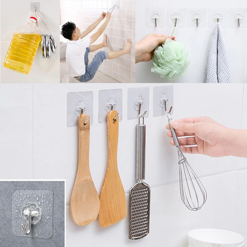 Вешалка с крючком на присоске 10/5/1 шт.|Крючки и направляющие| |