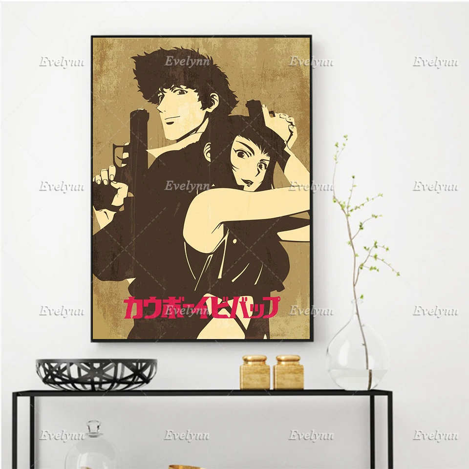

Anime Poster Cowboy Bebop Cartoon Wall Art Canvas Painting Hd Print Modular Picture Boy Bedroom Living Room Decor Floating Frame