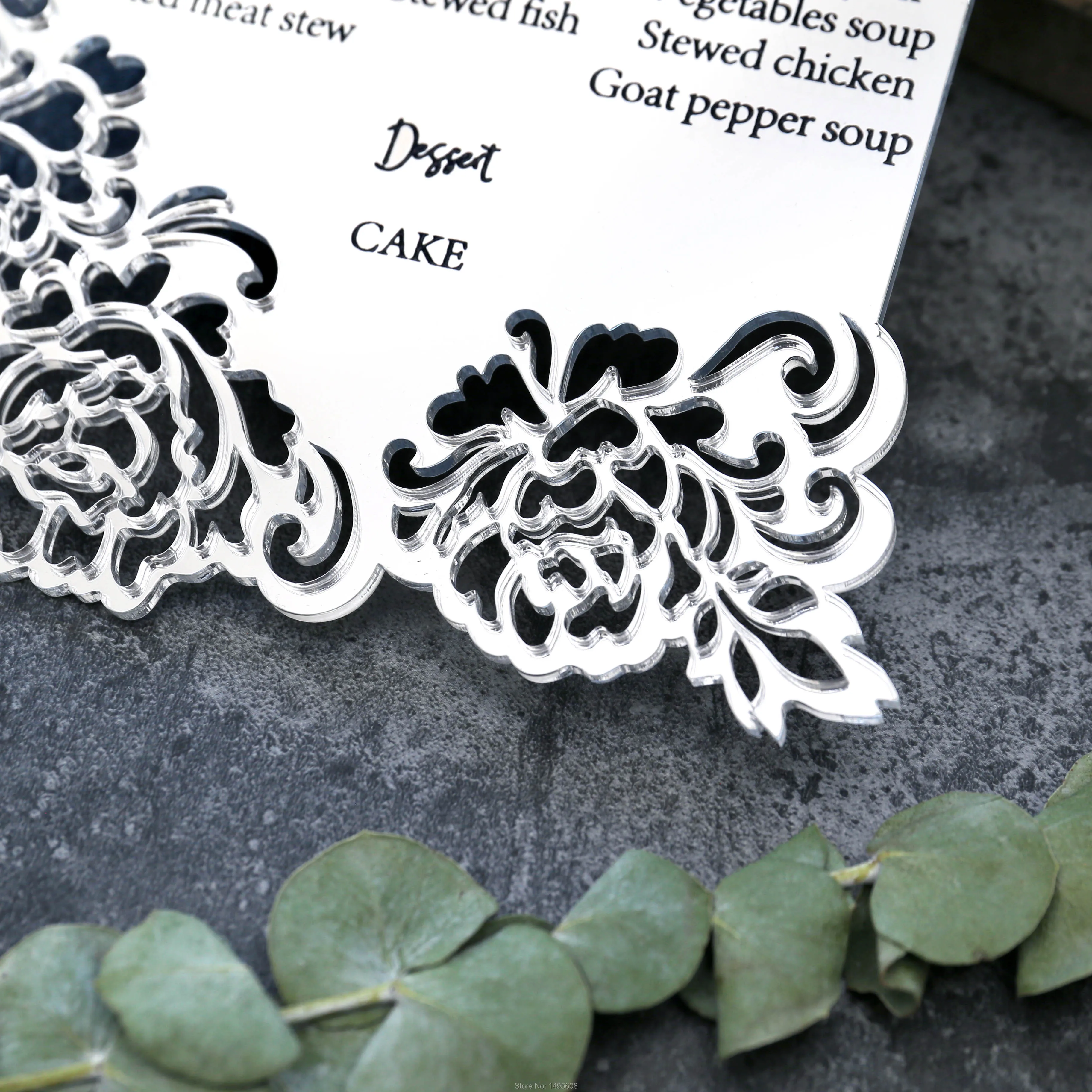 Акриловое меню/акриловое приглашение лазерное гравированное