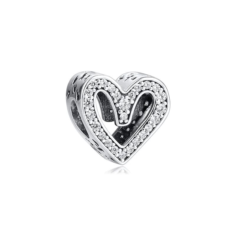

Charms fits for Bracelets Necklaces 100% 925 Sterling Silver Jewelry Sparkling Freehand Heart Bear Beads Free Shipping