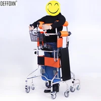 8 wheels standing and walking frame rehabilitation walker leg training aid disable adult elderly stroke hemiplegia walk support