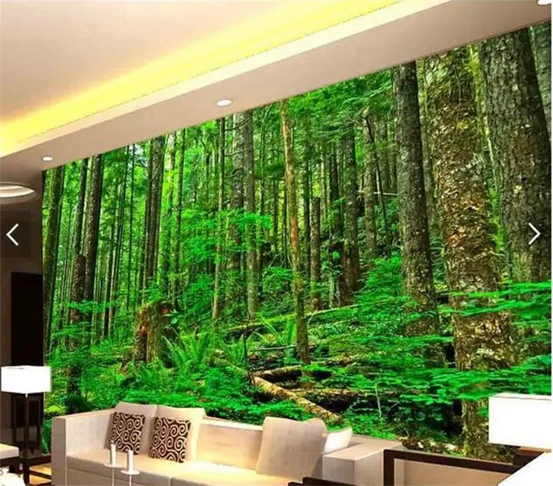 Пользовательские размеры Фреска фото 3d обои Гостиная девственный лес зеленое