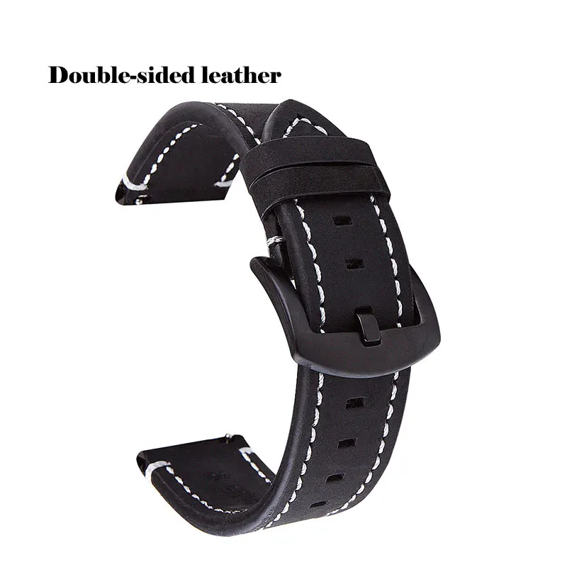 20mm 22mm Watchband for Amazfit Bip Leather Watch Strap Samsung Galaxy 42mm 46mm Active 2 Gear s3 Band | Наручные часы