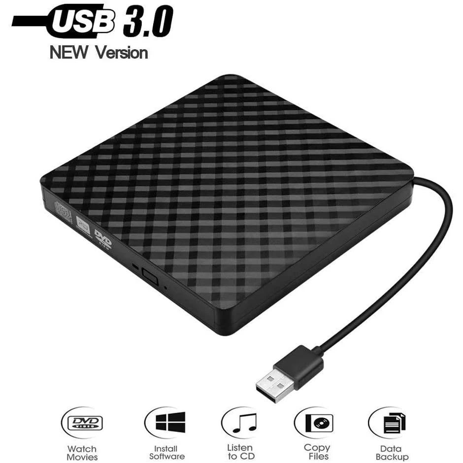 Новый домашний внешний usb 3.0 DVDRW привод 8X ультратонкий DVD CD ридер для ПК