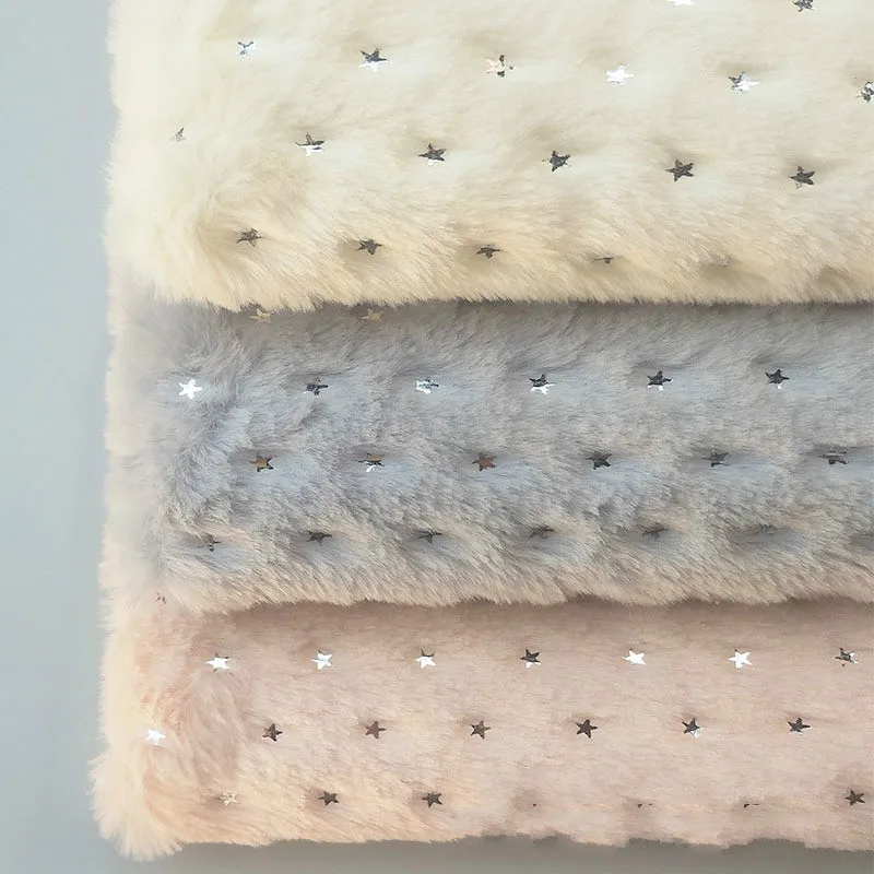 Популярная Золотая фланелевая имитация кроличьего меха ткань с блестками и