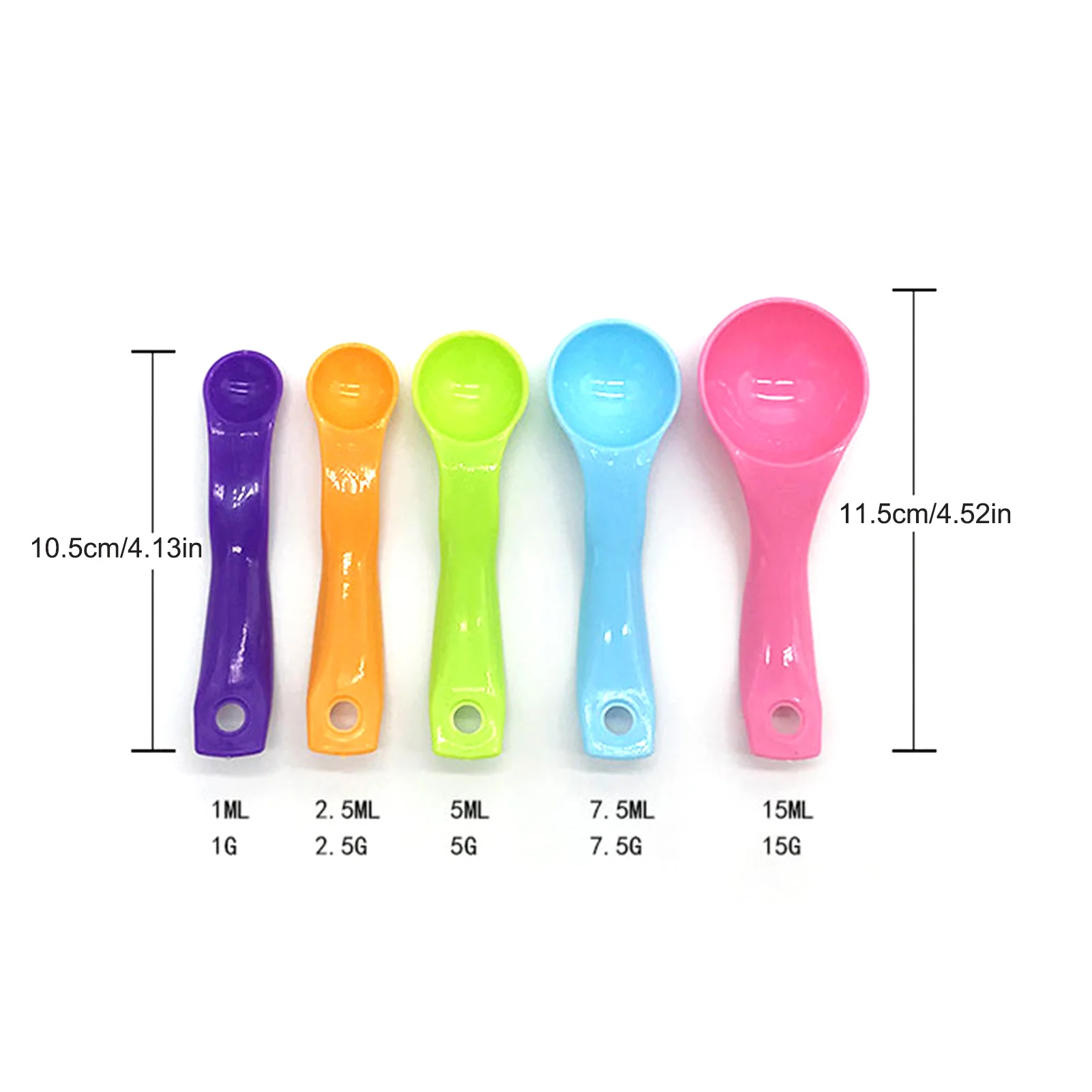 

5PCS Multicolored Measuring Spoons Double Scale Kitchen Baking Tools Milk Powder Color Plastic Measuring Spoons