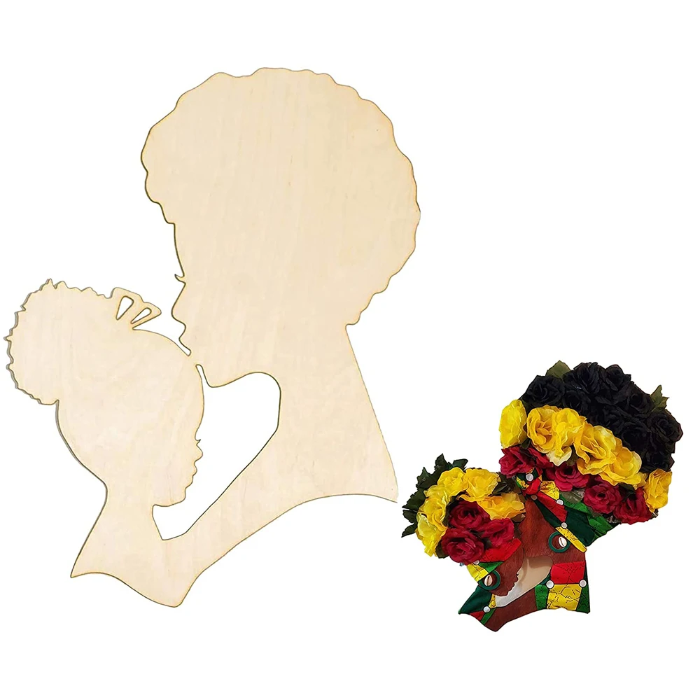 Сделай Сам голова Деревянный силуэт венок шаблон поделки черный человек