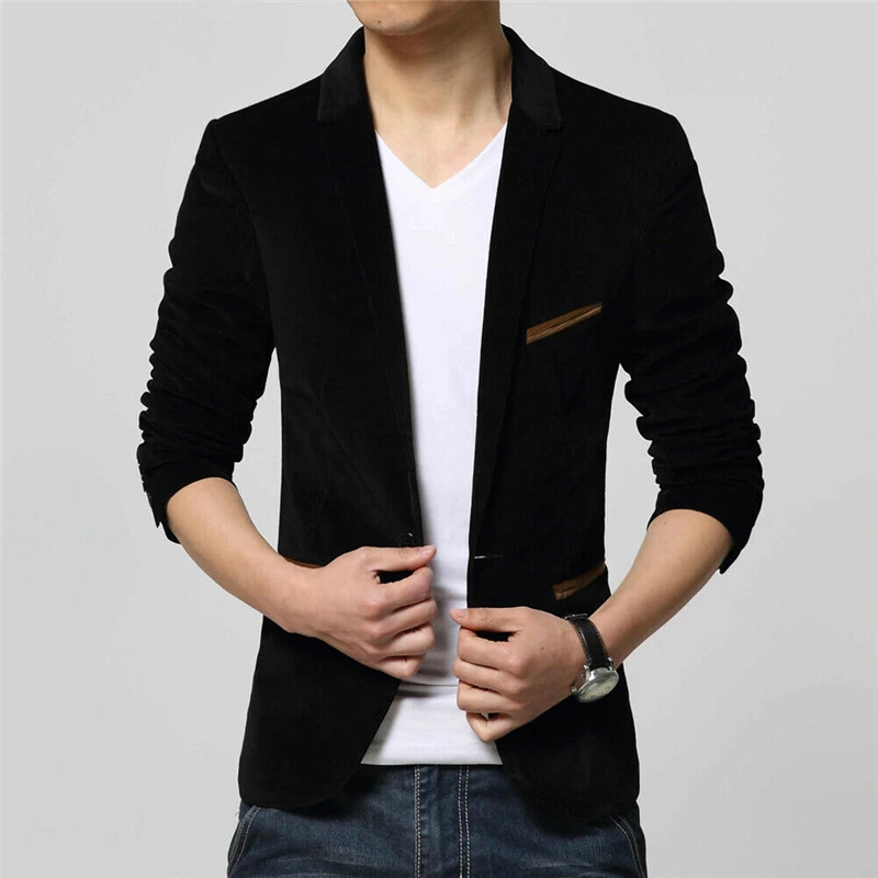

2019 New Men Blazer Casual Slim Fit Office Suit Autumn Winter Jacket Coat Formal Masculina Blazer Men's Business Blazers Outwear