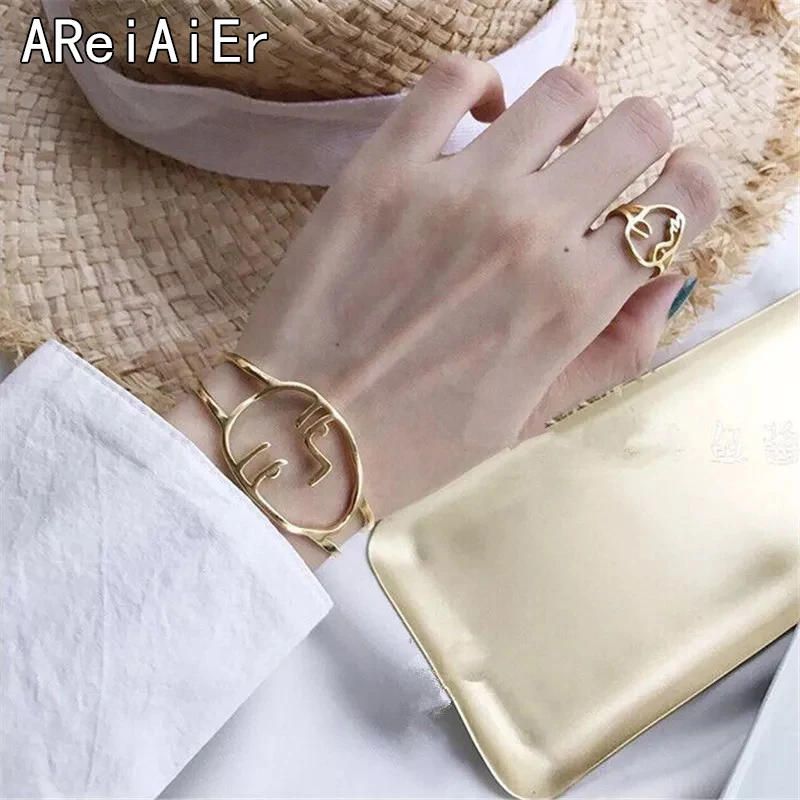 Новые матовые золотые браслеты с металлической цепочкой в стиле панк овальные