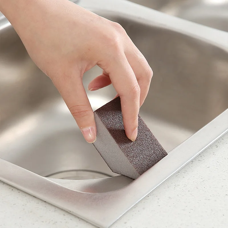 Sponge Carborundum Brush Kitchen Washing Cleaning Cleaner Tool Brown Wash Pot Magnetic Accessories | Дом и сад