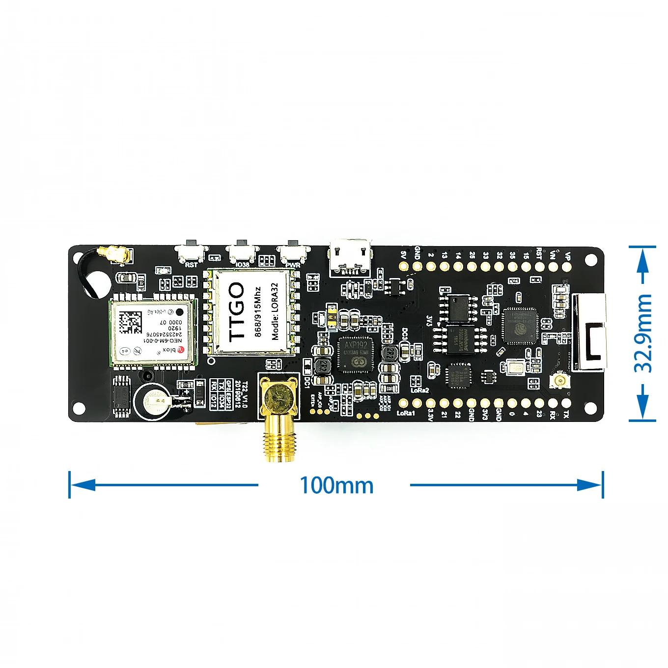 ESP32 433/868/915 МГц Беспроводная Wi Fi модуль Bluetooth ESP 32 GPS NEO 6M SMA LORA 18650 Батарея держатель с
