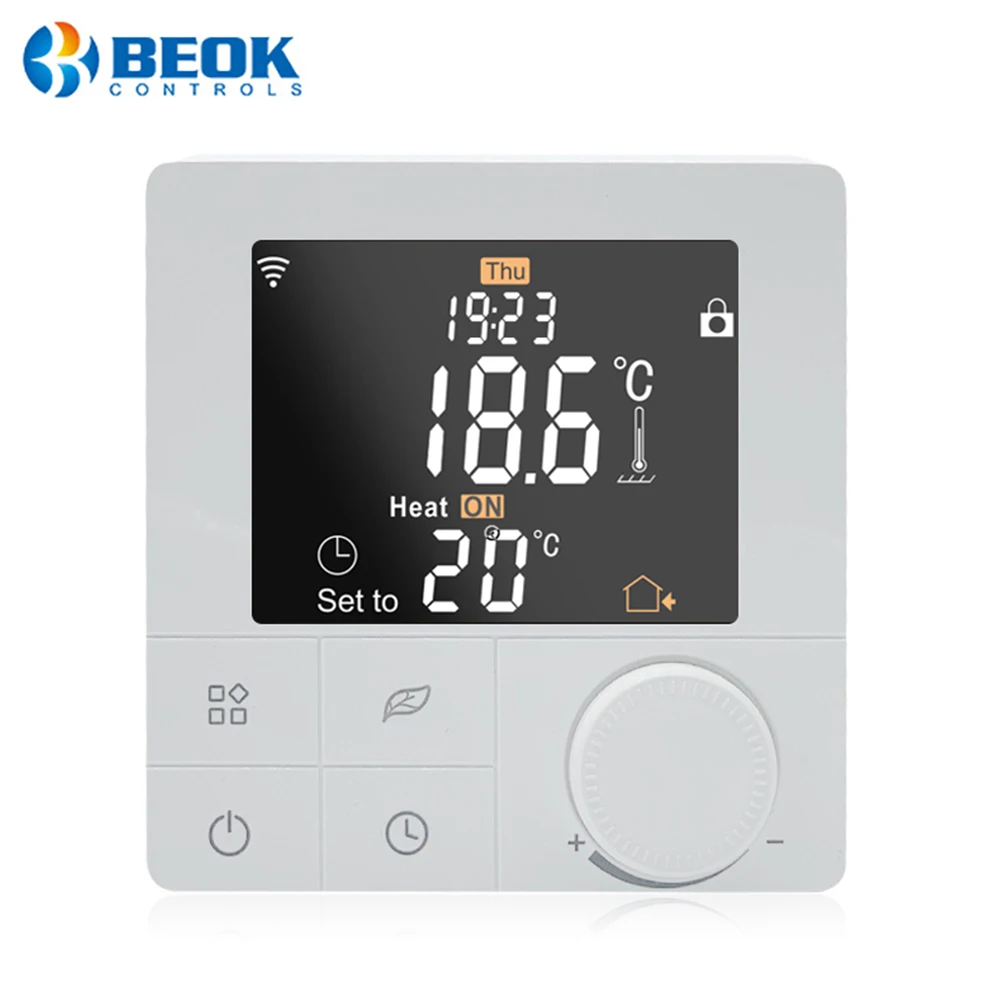 

Beok Smart WIFI Heating Thermostat for Electric Floor Heating with Weekly Programmable Function 16A LCD Touch Screen Thermostat