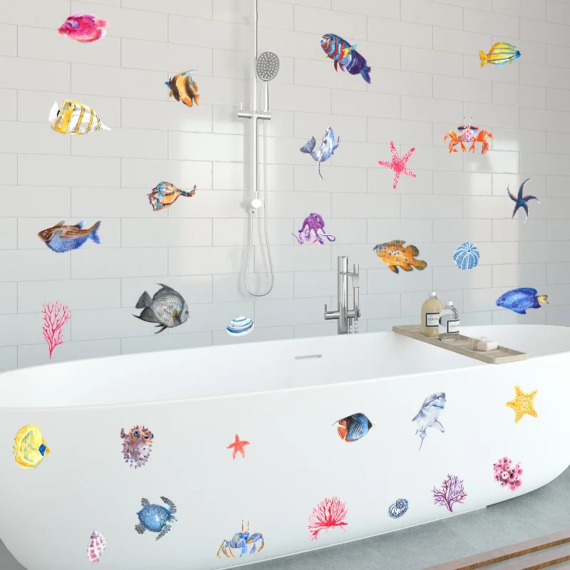 

Cartoon Submarine Wall Stickers for Kids Rooms Bedroom Decor Bathroom Glass Waterproof Sticker Room Decor Furniture for Decals