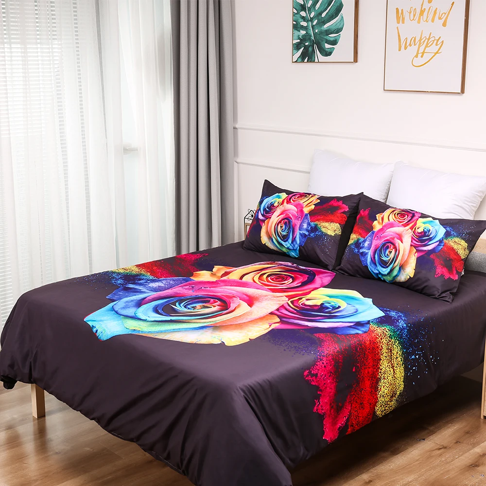 Набор постельного белья с принтом розы набор для близнецов полный размер