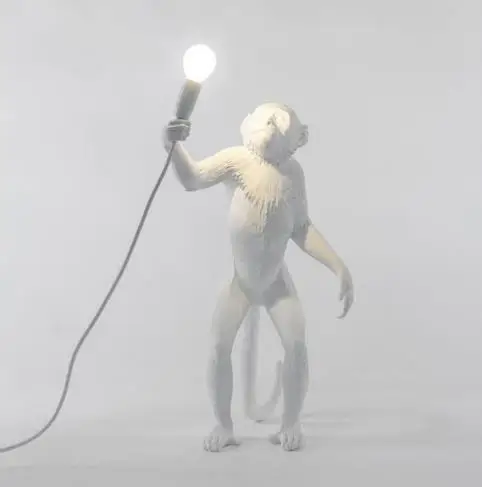 monkey floor lamp Современная черная лампа в форме обезьяны смолы пеньковая веревка Seletti лампа в форме обезьяны Белая Гостиная обезьяна огни в подвесные светильники подвесной светильник E27 - Цвет корпуса: monkey floor lamp