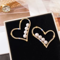 lats love pearl earrings temperament large circle stud earrings fow women 2020 female elegant jewelry hoop earings