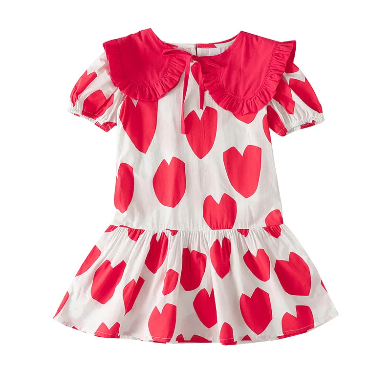 

Family Matching Outfits Girls Clothes Spring Mother Daughter Dress Flower Winter Parent Short Sleeve Kids Clothing