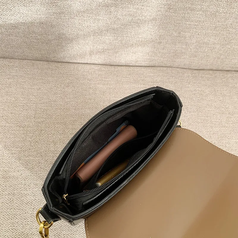 

Trend Lock Small Square Bag Portable Women PU Shoulder Handbags Classic Texture Leather Diagonal Bag Elegant Female Holiday Bags