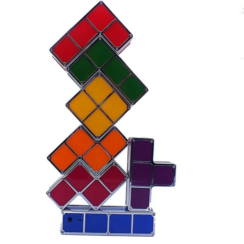 Светодиодный светильник для Тетрис небольшие блоки набор светодиодных ламп