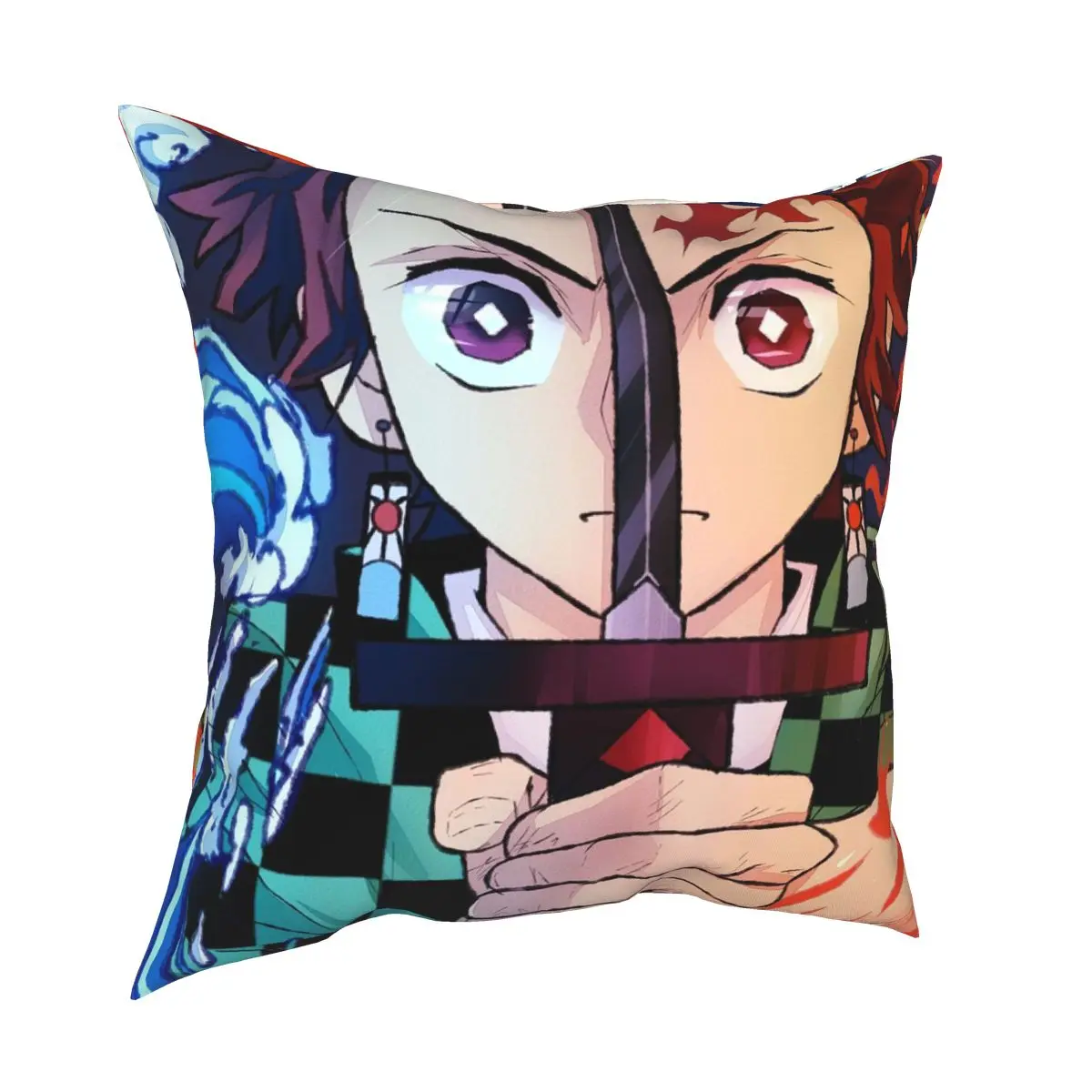 

Demon Slayer Kamado Tanjirou Pillowcase Soft Polyester Cushion Cover Gift Pillow Case Cover Home Square 45X45cm